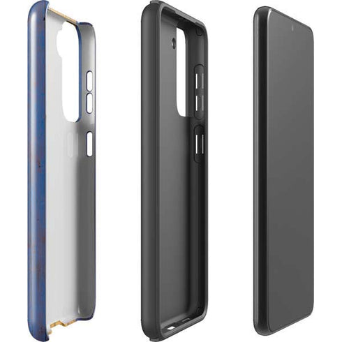 Barbados Flag Dark Wood Galaxy S21 FE Pro Case